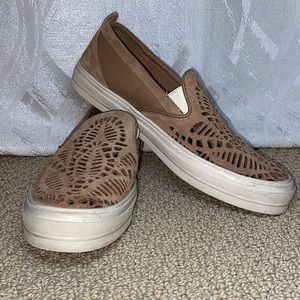 Nine West Tan Slip On Sneakers- Size 7